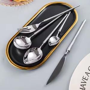 Ensemble de couverts de table en acier inoxydable de qualité supérieure, cuillère, fourchette, couteau polis pour la maison - Product Image 1