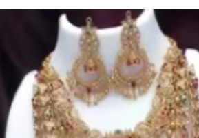 Ensemble collier et boucles d'oreilles Tikkka pour femme, en acier inoxydable plaqué or avec zircon, design religieux antique, cadeau de mariage - Product Image 2