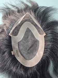 วิกผมผู้ชายแบบติดลูกไม้ ผมแท้ อินเดียนเรมี่ แฮร์ ทัซ แฮร์ บังกลาเทศ ดีฟเวฟ ซิงเกิลเวฟท์ สีเทา 50% - Product Image 4