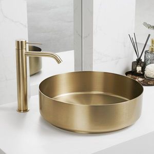 Classic Brass Wash <b>Basin</b> Premium Bathroom Vanity Bowl Durable Handmade Luxury Decorative Metal Sink Elegant Home Interior Style - Product Image 2