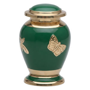 Urnas funerarias de latón con diseño de mariposas, acabado en color dorado y negro, urna metálica conmemorativa para cenizas. - Product Image 4