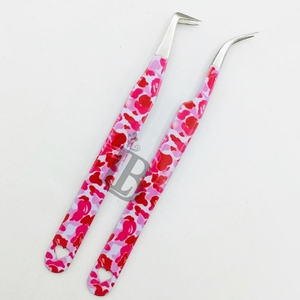 Top Trend Eyelash Extensions Tweezers <b>Red</b> Color Tweezers Degree Boot Volume Hot Sale Eyelash Tweezers <b>Paper</b> Design - Product Image 3