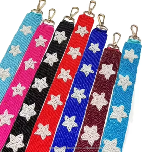 Rainbow Beaded <b>Strap</b> Handmade Embroidery Custom Crossbody Shoulder Purse Belt <b>Replacement</b> Wholesale Adjustable Trendy <b>Bag</b> Hanger - Product Image 5