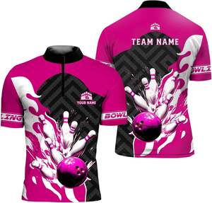 เสื้อโปโลชายแบบติดกระดุม คอปก สำหรับเล่นโบว์ลิ่ง พิมพ์ลายแบบซับลิเมชั่นคุณภาพพรีเมียม ผ้าระบายอากาศได้ดี 100% โพลีเอสเตอร์ - Product Image 5