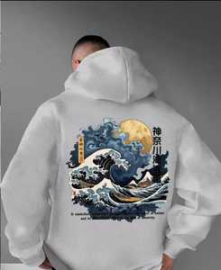 เสื้อฮู้ดดี้พรีเมียมสำหรับผู้ชาย เนื้อผ้านุ่มพิเศษ 100% ผ้าฝ้าย ปักลาย ประดับลูกปัด ย้อมสีพื้น พิมพ์ลายดิจิทัล ปรับแต่งได้ สำหรับฤดูหนาว - Product Image 4
