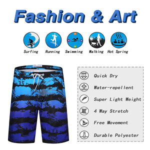 Wholesale <b>Men's</b> Beach Wear Shorts 4 Way Stretchable Elastic Drawstring Waist Adult's Swimming <b>Trunk</b> Shorts With Customized Logo - Product Image 3