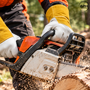 Heavy Duty Cowhide <b>Leather</b> Chainsaw Hand Wear Reinforced Split Palm Logging <b>Gloves</b> High Performance Timber Working Gear - Product Image 6