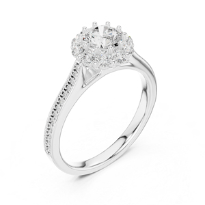 Bague de soirée en or rose 14 carats avec diamant de laboratoire rond pour femme |   Nouveau diamant cultivé - Product Image 6