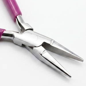Pince plate professionnelle en acier inoxydable, mini-outils de précision pour la fabrication de bijoux, poignée antidérapante violette, fil - Product Image 6