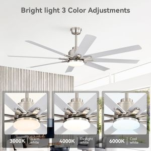 Ventilatore da Soffitto Smart da 52 Pollici con 8 Pale Nere in ABS, 6 Impostazioni di Velocità del Vento, Telecomando Vocale per Camera da Letto, Soggiorno, Patio, Cucina - Product Image 4