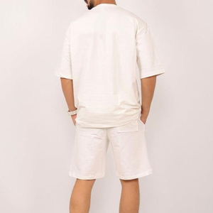 Collection Été 2026 – Costume Homme Haut de Gamme en Coton Tissé 100% à Manches Courtes, Couleur Unie, avec Broderie et Impression de Logo Personnalisés - Product Image 6