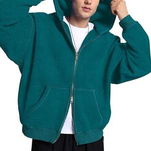 Sweat à capuche zippé 100 % coton délavé personnalisé pour homme, style vintage, streetwear, fabrication OEM Chine - Product Image 1