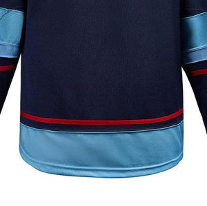 เสื้อฮอกกี้น้ำแข็งผู้ชายแบบสั่งทำพิเศษ แขนยาว สีกรมท่า สีฟ้าอ่อน สีแดง ผ้าโพลีเอสเตอร์ซับเหงื่อ ระบายอากาศได้ดี สำหรับผู้ใหญ่ - Product Image 2