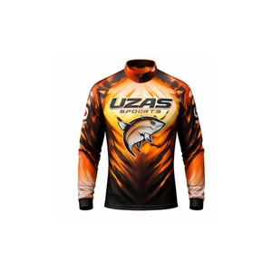 Vêtements de pêche professionnels pour hommes, impression numérique intégrale par sublimation, 100% coton polyester, col rond - Product Image 4
