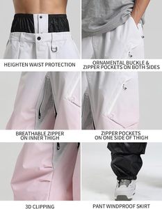 Ensemble veste et pantalon de snowboard pour femme, imperméable, respirant, 100% polyester, combinaison de ski d'hiver, manches bouffantes surdimensionnées, neige - Product Image 4