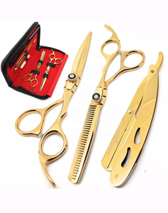Nuevo estilo, tijeras profesionales de corte de pelo de acero inoxidable, tijeras de pelo chapadas en oro, instrumento de belleza - Product Image 2