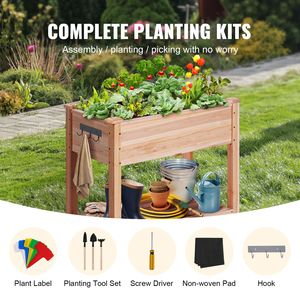 Fioriera Rialzata in Legno WPC 34 X 18 X 30 Pollici con Gambe per Giardino, Ideale per Coltivare Fiori e Verdure all'Aperto - Product Image 3