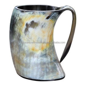 Mug en corne de buffle artisanal, finition naturelle de qualité supérieure, durable, élégant, vaisselle de table, décoration rustique pour la maison - Product Image 3