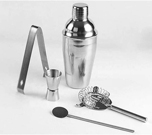 King ชุดบาร์เทนเดอร์สแตนเลสสีทองมาร์ตินี่ชุดเชคเกอร์ค็อกเทลพร้อมถ้วยตวงตัวกรองน้ำแข็งอุปกรณ์โลหะพรีเมียม - Product Image 4