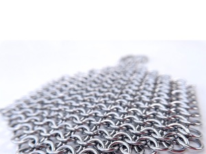 Stainless Steel Chainmail Pot Holder Round Welded Metal Craft Modern Kitchen Accessory - Product Image 4