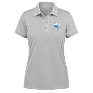 Polo gris brodé avec écusson Jack & Jill, manches courtes, col boutonné, design léger, uniforme personnalisé - Product Image 1