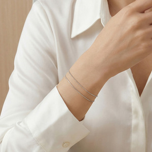 Pulsera JR de Acero Inoxidable Chapada en Oro de 18K, Doble Capa con Cadena de Bolas y Serpiente, Brazalete Clásico para Mujer con Empaque Personalizado - Product Image 3