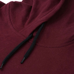 Sweat-shirt à capuche en molleton uni respirant pour homme, coupe classique, manches longues, décontracté, tricoté, avec poche avant, pour l'hiver - Product Image 5