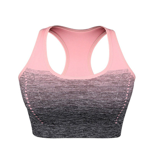 Soutien-gorge de sport pour femme à maintien élevé, color block, bretelles spaghetti sur le devant, pour le yoga, en polyester et coton anti-transpiration - Product Image 4