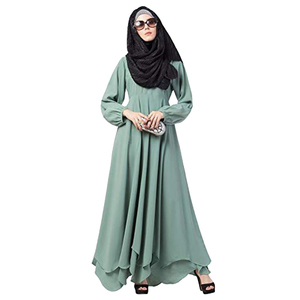 Women's High Quality Islamic Casual Maxi Cotton Polyester Customizable <b>Long</b> Sleeves Hijab Modest Breathable Abaya Evening - Product Image 1