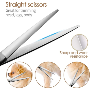 Latest Stainless Steel Hair Cutting <b>Scissors</b> with Finger Rest Wholesale Pet Grooming <b>Scissor</b> with Mirror Finish - Product Image 4