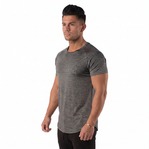 T-shirt en coton/fibre de bambou tricoté sur mesure pour homme, coupe classique, décontracté, respirant, séchage rapide, fabricant OEM à marque privée - Product Image 3