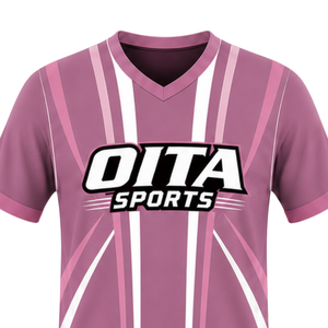 Dusty Pink <b>White</b> Rugby Jersey <b>Short</b> <b>Sleeve</b> V Neck Team Uniform Breathable Lightweight Custom Training Sportswear <b>Shirt</b> - Product Image 3