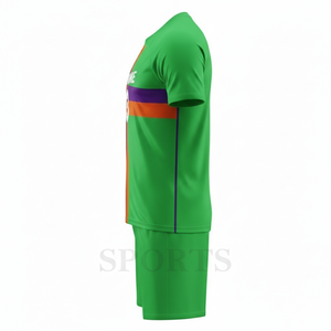 Conjunto de Camiseta de Fútbol Verde Personalizada con Franjas Moradas y Naranjas, Nombre del Equipo 93, Impresión Sublimada, Uniforme de Manga Corta para Hombre - Product Image 2