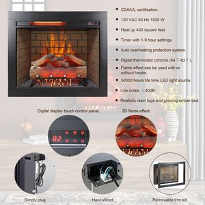 Chimenea Eléctrica Infrarroja de 28 Pulgadas con Kit de Acabado, Panel Táctil, Decoración para el Hogar, Calentador, Chimenea sin Humo y Efecto de Llamas - Product Image 3