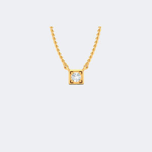 0.10CTW Round Brilliant <b>Frame</b>-Set Diamond Solitaire Necklace. - Product Image 1