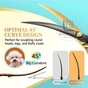 Tijeras Curvas de Acero Inoxidable de Alta Calidad para Peluquería Canina, Fabricadas en Pakistán, Precio al por Mayor - Product Image 5