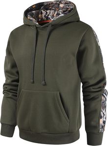 Oversized Men's Hooded Sweatshirt Solid Brown Cotton Fleece Casual Autumn Pullover Regular Fit Pocket Design - Product Image 6
