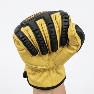 Gants de sécurité en cuir de vache jaune respirants, écologiques, renforcés, antidérapants, compatibles écran tactile, imperméables, pour le soudage et les activités extérieures, personnalisables - Product Image 3