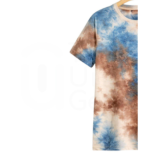 เสื้อยืดคอกลมแขนสั้นผู้ชายลายมัดย้อม ทรงลำลอง ผ้าถัก ลายพิมพ์ - Product Image 2