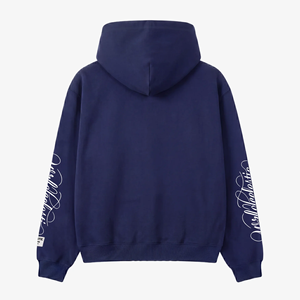 เสื้อฮู้ดซิปสีดำแบบโอเวอร์ไซส์ ผ้าถักนิตติ้ง 100% คอตตอนฟลีซ หนัก 350 GSM ปักโลโก้ด้านหน้า สไตล์ลำลอง ใส่ได้ทั้งชายและหญิง สำหรับฤดูหนาว ไม่หดตัว - Product Image 2