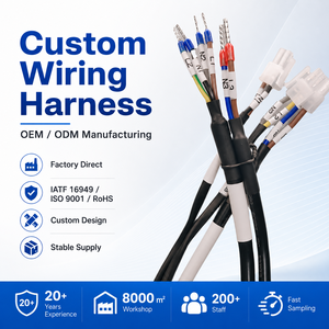 Harnais de câblage industriel multi-cœurs personnalisé avec connecteurs JST et bornes étiquetées pour systèmes de contrôle - Product Image 1