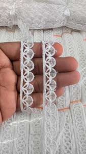 Tissu brodé en polyester/coton importé, motif floral écologique, style fantaisie, qualité durable pour - Product Image 4