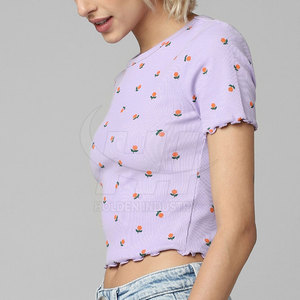 Customized Design Women <b>Crop</b> <b>Top</b> T-Shirt Professional Good Quality Women <b>Crop</b> <b>Top</b> T-Shirt For Online Sale - Product Image 2