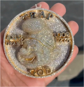 Colgantes de Joyería de Moda Redondos, Dijes de Plata Esterlina con Letras para Hombre, Joyería Fina Hip Hop, Colgante de Moissanita Iced Out - Product Image 4