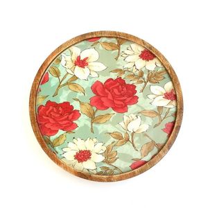 Support à gâteau rond en bois fait main avec travail en époxy floral, artisanat écologique pour la présentation de gâteaux et de cupcakes - Product Image 3