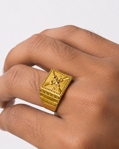 Anillo de Dedo de Latón Estilo Hip Hop Vintage, Anillo de Latón Sólido Chapado en Oro, Joyería de Moda Hecha a Mano, Anillo de Diseño, Regalo para Él - Product Image 6