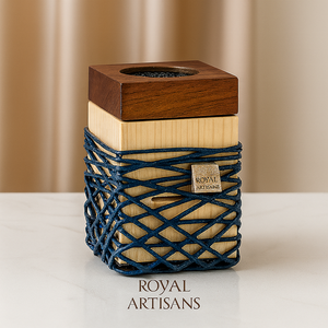 Brûleur à Bakhoor en bois strié poli de luxe |   Brûleur d'encens Oud moderne |   Diffuseur de bakhour arabe artisanal multifonctionnel pour la maison - Product Image 5