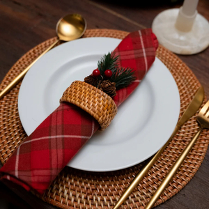 OEM Natural Rattan Napkin <b>Ring</b> Handwoven Boho Tableware Decoration Wedding Event Supplier Factory - Product Image 1