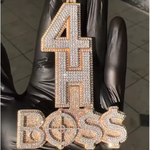 Colgante Personalizado Iced Out Boss, Cadena de Oro Bicolor con Moissanita VVS, Tendencia, Superventas, Hip Hop, Bling, Lujo, Pieza Única - Product Image 1