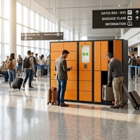 Casier intelligent pour bagages d'aéroport avec paiement par code QR, armoire de rangement de bagages en libre-service intelligente pour gares et attractions touristiques